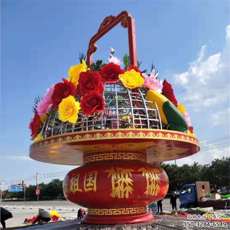 花籃雕塑供需，室外軟裝，城市花籃雕塑指用