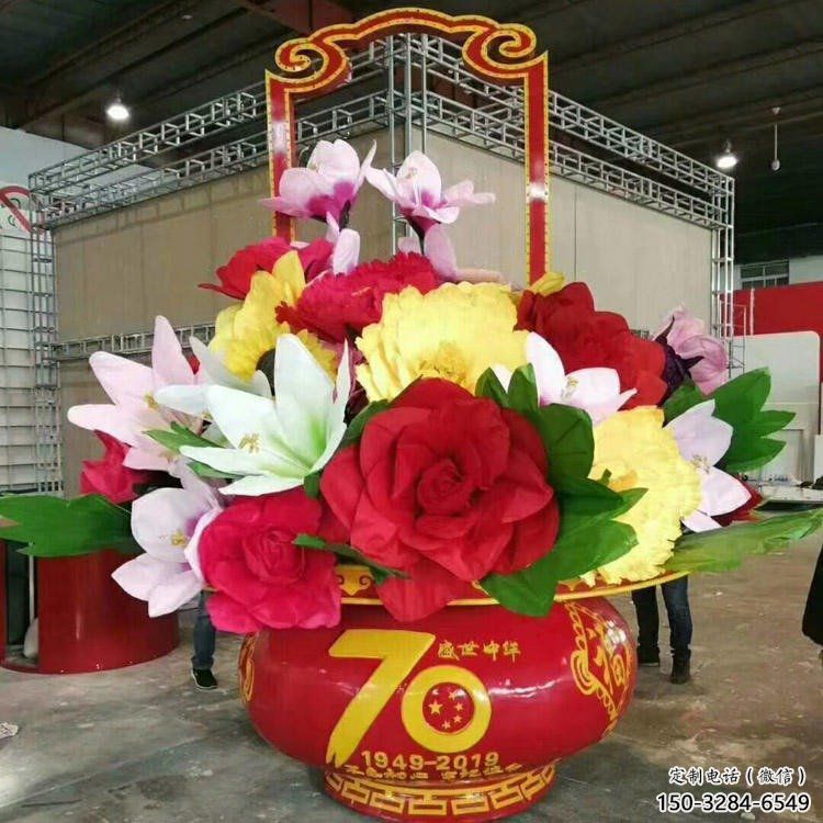 花籃雕塑供求，村標(biāo)概念金屬花籃雕塑通用