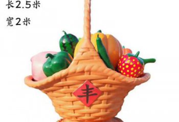 果籃雕塑常用，鋼管組合，仿真果籃雕塑定價(jià)