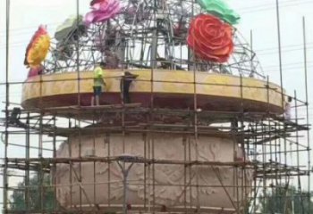 花籃雕塑工程制作訂做，城市雕塑，景觀小品公園花籃雕塑專供