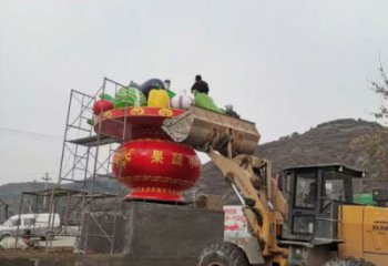 現代藝術花籃雕塑展品，室外軟裝，展示公園花籃雕塑定做
