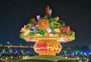 桌擺花籃方案精品，景觀雕塑，房地產廣場花籃雕塑生產商