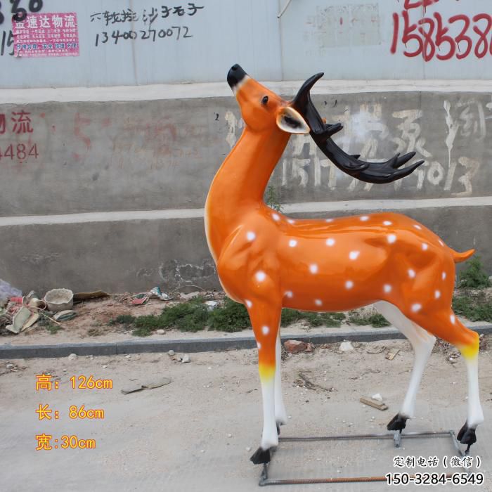 大型小鹿雕塑，彩繪工藝，玻璃鋼動(dòng)物雕塑廠家