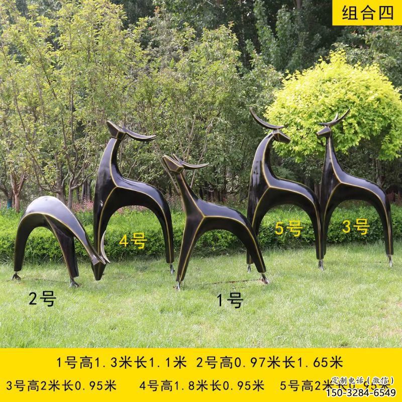 抽象小鹿雕塑供需，美陳雕塑，景觀小鹿雕塑承接