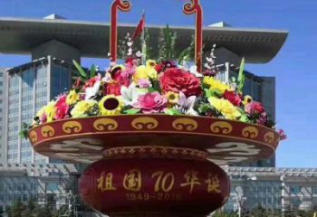 花籃雕塑服務商，街道標識，小區花籃雕塑定制
