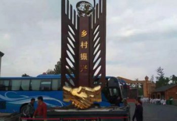 藝術(shù)類握手美陳雕塑，不銹鋼材質(zhì)構(gòu)件