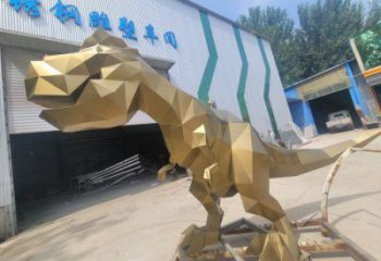 抽象恐龍雕塑供應(yīng)，花園小品，幾何恐龍雕塑制作廠家