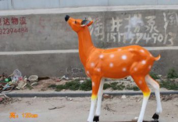 抽象小鹿雕塑，彩繪工藝，玻璃鋼動物雕塑廠家