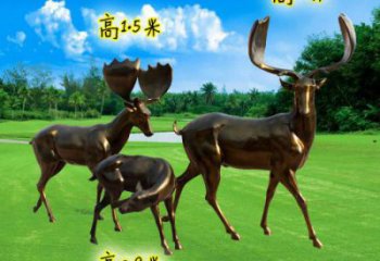 烤漆梅花鹿雕塑，彩繪工藝，玻璃鋼動(dòng)物雕塑廠家