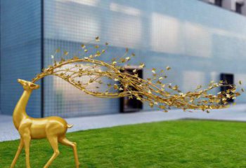 大型梅花鹿雕塑制作，花園小品，仿真梅花鹿雕塑提供