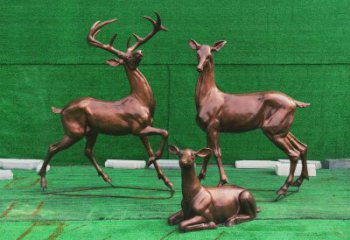銅小鹿雕塑批發(fā)，鍛造工藝，小鹿銅雕塑承接
