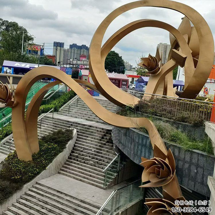 櫻花雕塑優(yōu)選，陸地?cái)[件，不銹鋼櫻花雕塑廠家