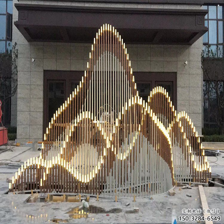 校園假山雕塑，拉絲景觀雕塑，公園主題