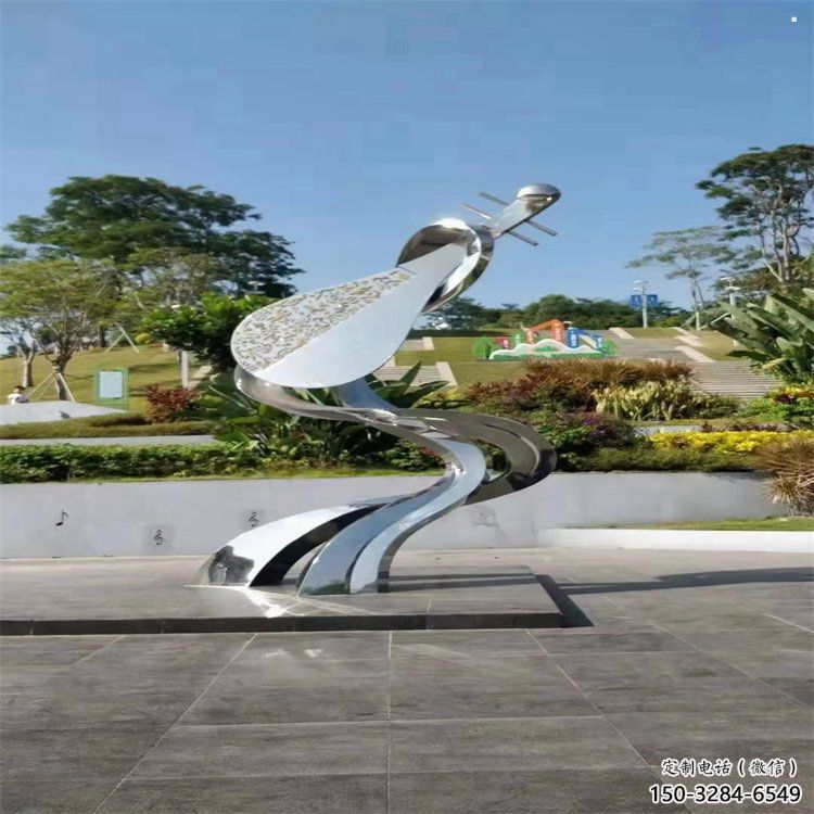 提琴雕塑制作，公園小品，不銹鋼提琴雕塑優選