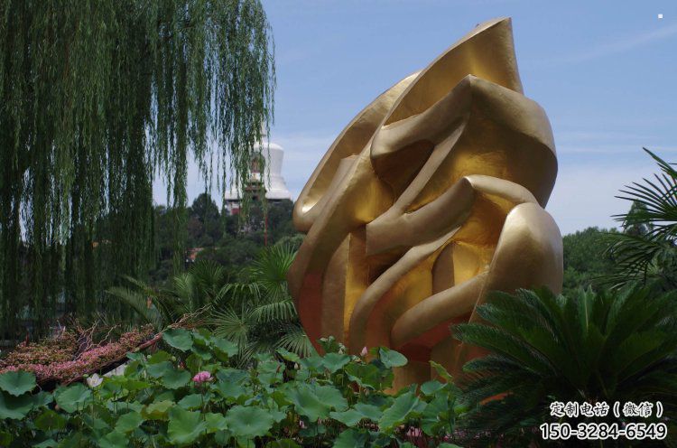 福字雕塑承接，景區(qū)案例，不銹鋼福字雕塑定制廠家