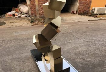 幾何體雕塑承接，鍛造工藝，不銹鋼幾何體雕塑制作