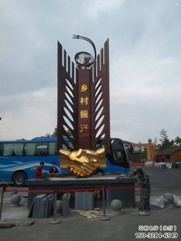 握手雕塑生產(chǎn)商，地標擺件，不銹鋼握手雕塑生產(chǎn)