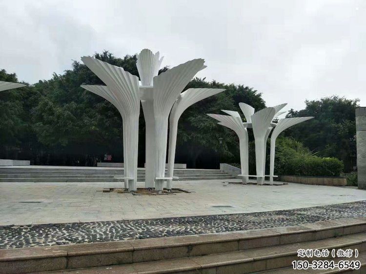 遮陽樹雕塑展品，室外軟裝，不銹鋼遮陽樹雕塑訂做