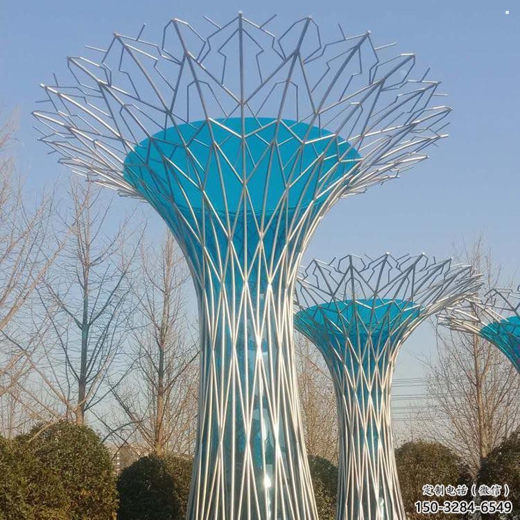 大型鏤空樹雕塑常用，戶外擺放，烤漆鏤空樹雕塑廠