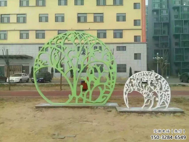鏤空樹雕塑選定，美陳雕塑，現代鏤空剪紙樹雕塑優選