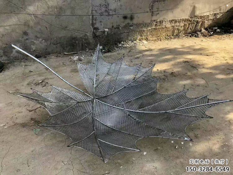 樹葉雕塑生產商，彩鋼制作，大型鐵藝樹葉雕塑定做
