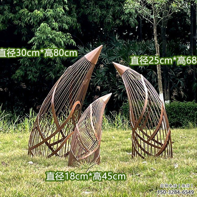 鏤空竹筍雕塑批發，廣場系列，不銹鋼竹筍雕塑優選