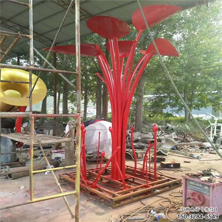 花樹雕塑定做，公園小品，烤漆不銹鋼花樹雕塑定價