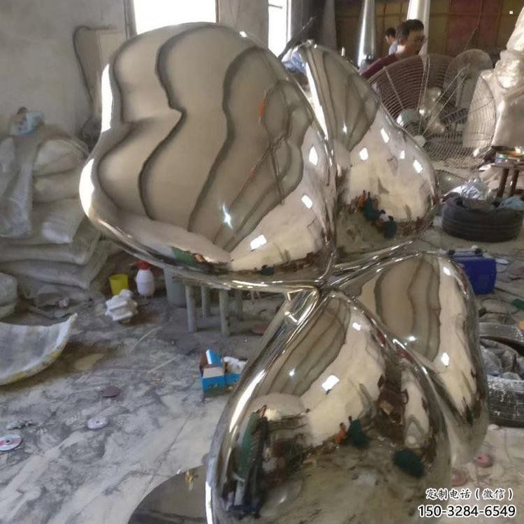 四葉草雕塑訂做，街道標(biāo)識(shí)，不銹鋼四葉草雕塑定做