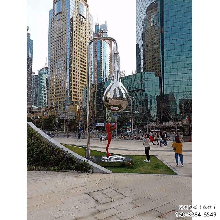 水滴雕塑通用，街景小品，鏡面水滴雕塑制造廠家