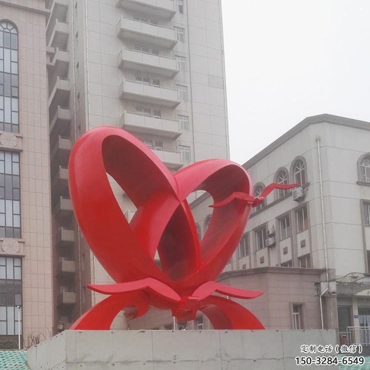 雙心雕塑制造商，城區小品，不銹鋼雙心雕塑定制
