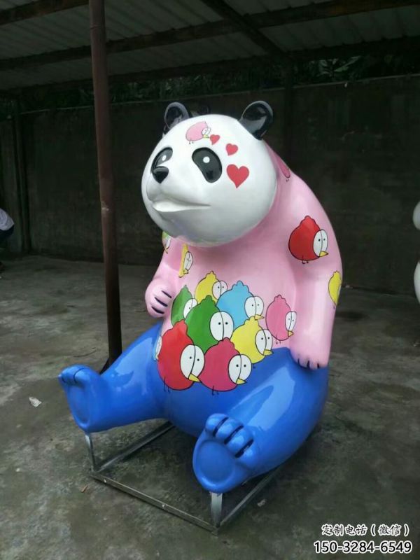 熊貓雕塑工廠，城市裝飾，彩繪熊貓雕塑供給