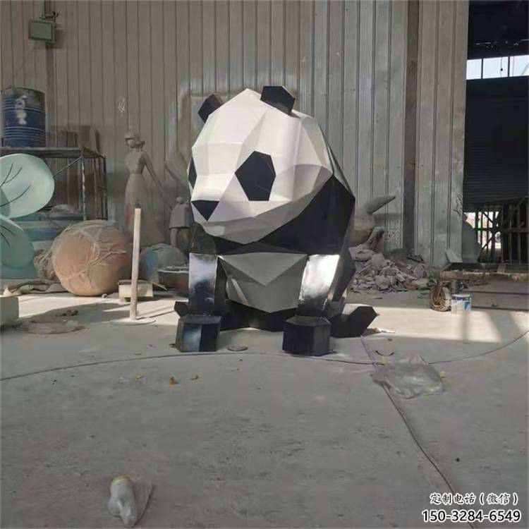 熊貓雕塑精選，陸地擺件，公園切面熊貓雕塑精品