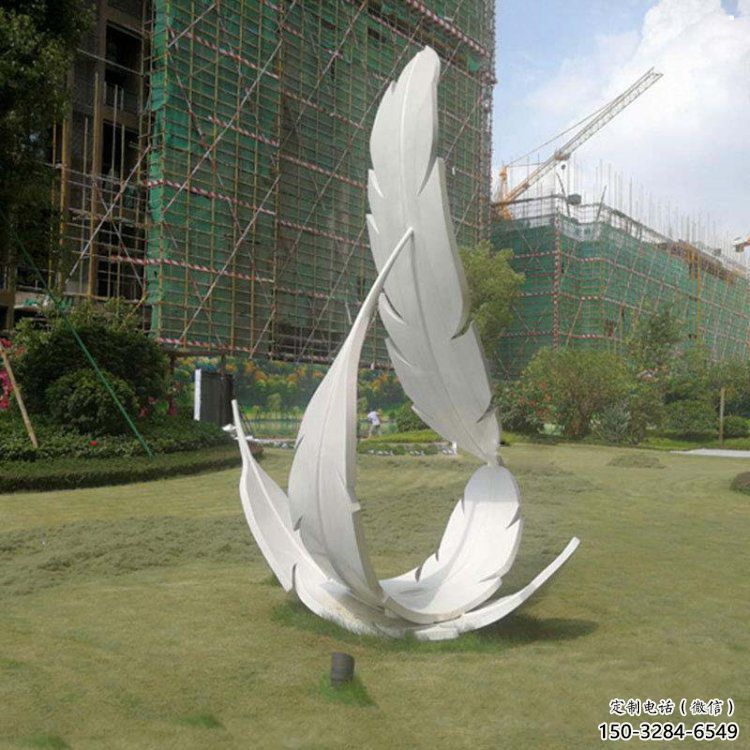 羽毛雕塑工廠標準，多彩藝術，景觀烤漆羽毛雕塑供應