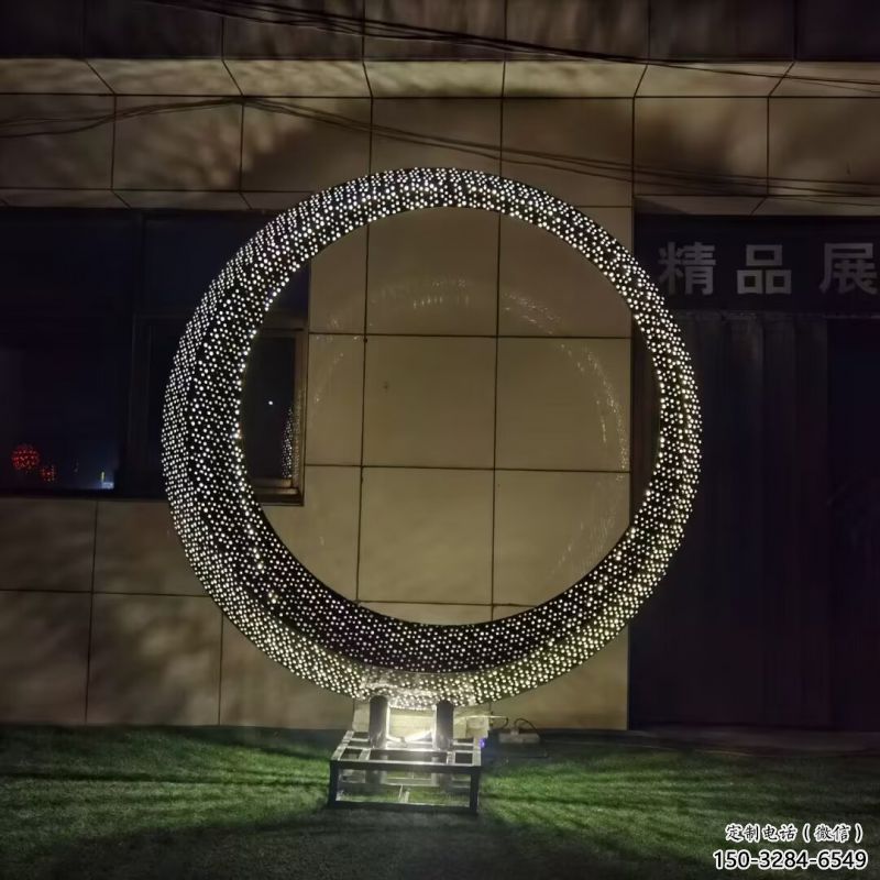 圓環雕塑供應，城區小品，燈光圓環雕塑制造商