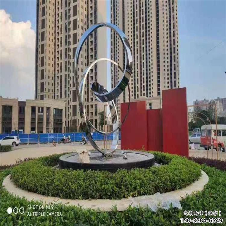 圓環雕塑觀賞型，城市裝飾，燈光圓環雕塑標準