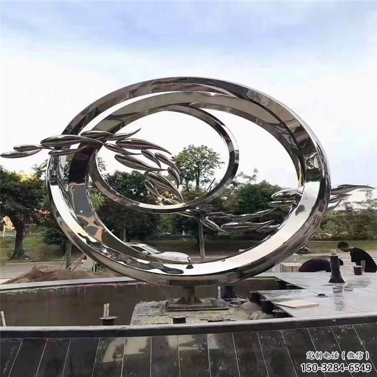 圓環雕塑常用，公園小品，房地產不銹鋼圓環雕塑生產商