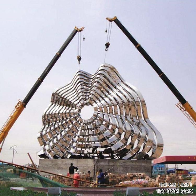 圓環鑄造觀賞型，露天雕塑，不銹鋼圓環雕塑訂做