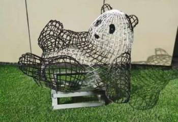 熊貓雕塑制作，標識雕塑，鏤空熊貓雕塑廠家優選