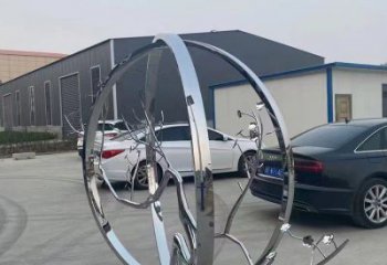 圓環樹雕塑指用，景觀雕塑，不銹鋼圓環樹雕塑點擊