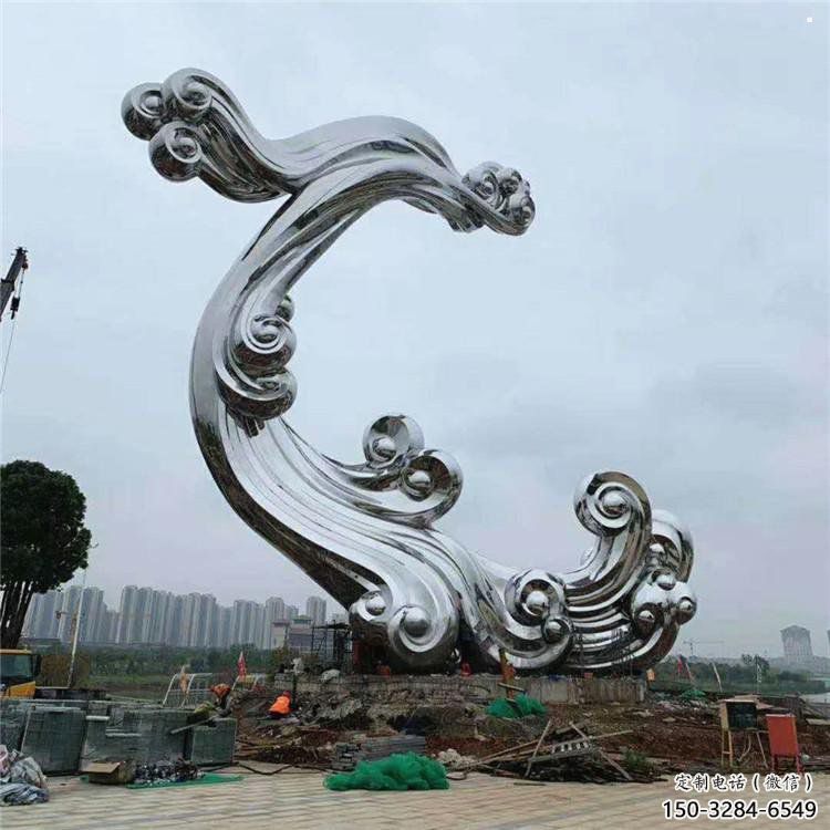 祥云雕塑批發(fā)，拉絲工藝，不銹鋼祥云雕塑承接