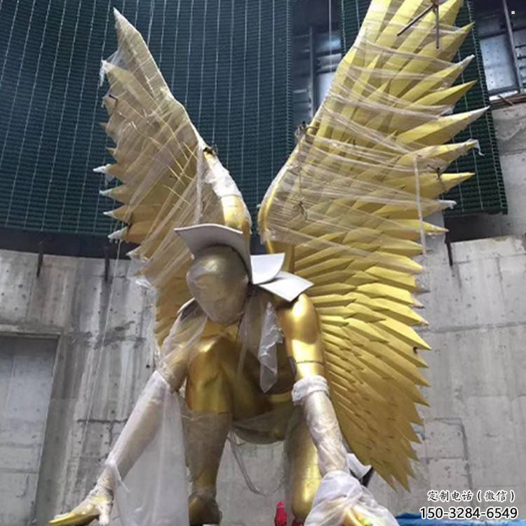 雕塑鳥翅景觀制造，街景小品，不銹鋼鳥翅雕塑優價