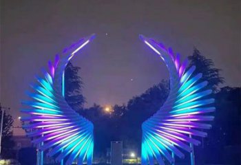金屬天使之翼雕塑制造商，鋼管組合，公共翅膀雕塑優選