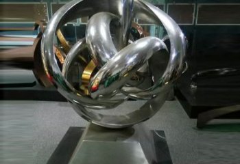 肇慶地產(chǎn)雙環(huán)雕塑定做，城區(qū)小品，景觀不銹鋼雙環(huán)雕塑定價(jià)