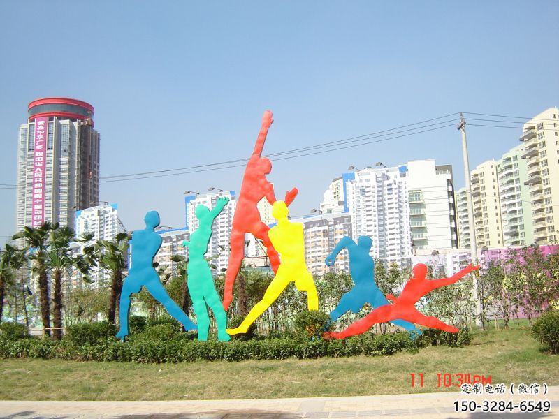 保定投籃雕塑，剪影工藝制作，不銹鋼體育人物雕塑