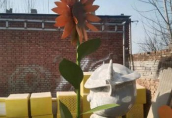 新建太陽花雕塑工程，美陳雕塑，玻璃鋼太陽花雕塑廠家