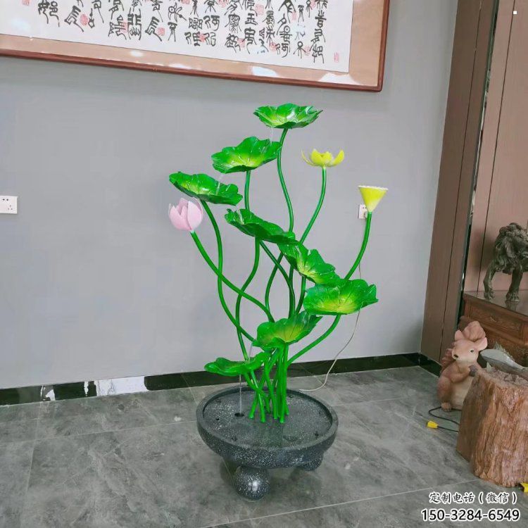 朔州荷花雕塑異型優(yōu)選，城市裝飾，展示荷花雕塑定做