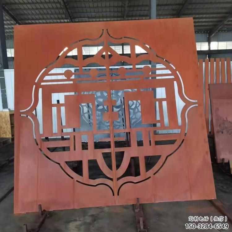 運城鏤空景墻雕塑，耐候鋼鏤空工藝設(shè)計