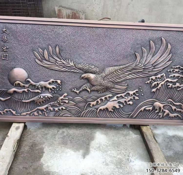 蓮湖老鷹浮雕訂做，景區雕塑，鍛銅動物浮雕定價