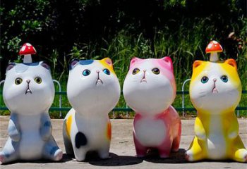 涇源房地產貓咪雕塑，仿古動漫雕塑，公園動物制造