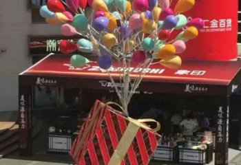 城東氣球樹雕塑承接，美陳雕塑，玻璃鋼氣球樹雕塑制造